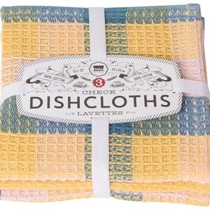 Dishcloths Set of 3 Provincial Blue Check-it NWT